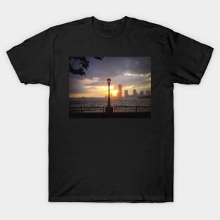 Battery Park Sunset Skyline Manhattan New York City T-Shirt